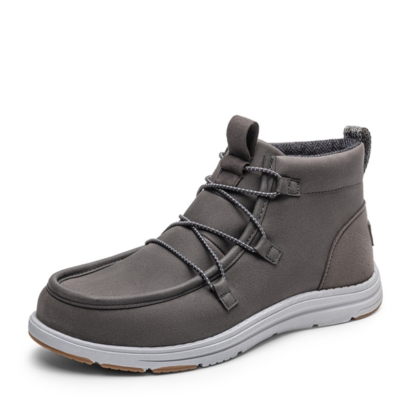 Bruno Marc Mocassini Uomo Senza Lacci, Colore Grigio Nabuk, Taglia 40 EU. Stivaletti Invernali Caldi, Con Suola In Gomma E Soletta Sagomata. Design Slip-on Con Elastici.