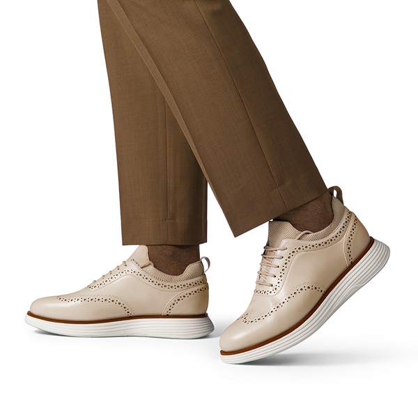 [MaxFlex SuiteCraft] Men's Casual Wingtip Dress Sneakers - APRICOT-PU - 6