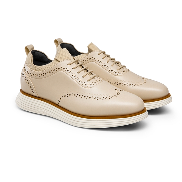 [MaxFlex SuiteCraft] Men's Casual Wingtip Dress Sneakers - APRICOT-PU - 2