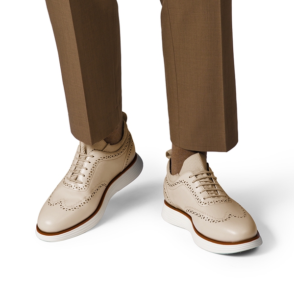 [MaxFlex SuiteCraft] Men's Casual Wingtip Dress Sneakers - APRICOT-PU - 5