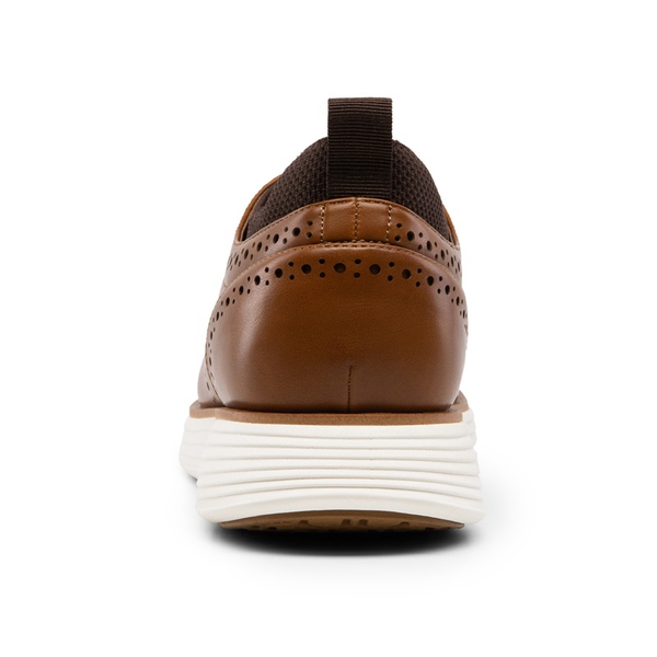 [MaxFlex SuiteCraft] Men's Casual Wingtip Dress Sneakers - LIGHT BROWN-PU - 4