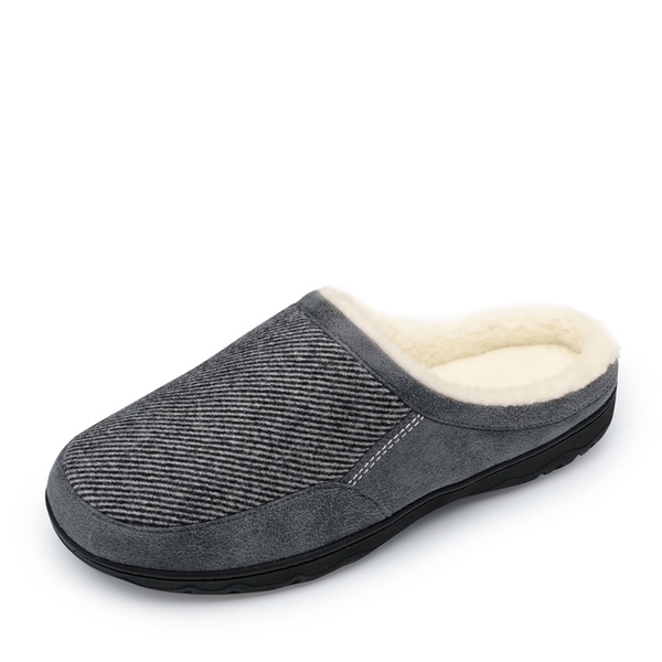 Men's Warm Fuzzy House Slippers - LIGHT GREY -  0