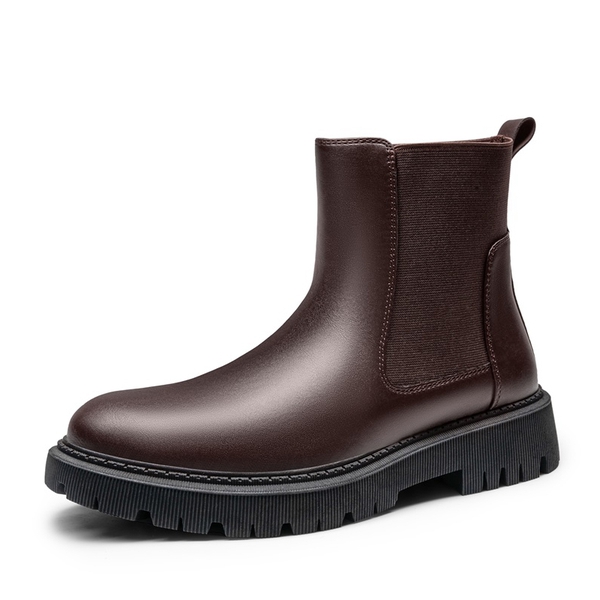 Men's Pull On Chelsea Boots - DARK BROWN-1 -  0