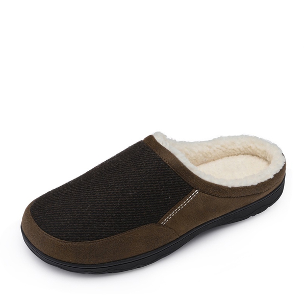 Men's Warm Fuzzy House Slippers - BROWN -  0