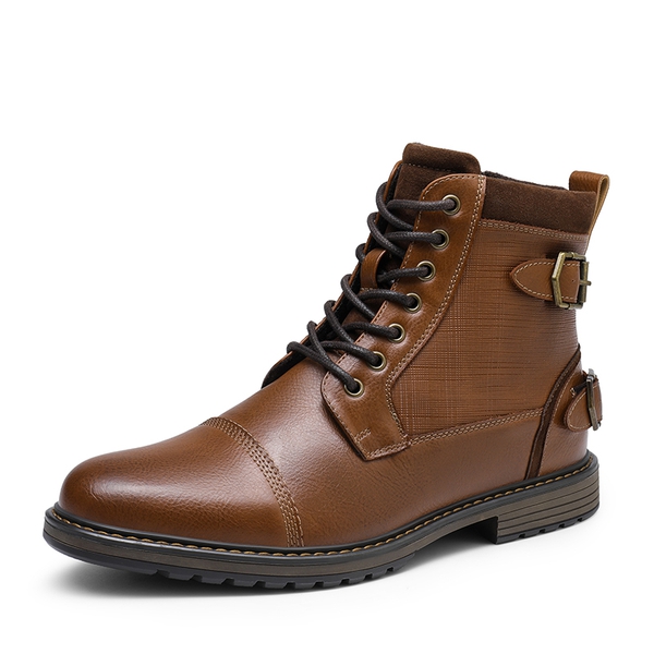 Men's Fur-Lined Oxford Dress Boots - CAMEL -  0