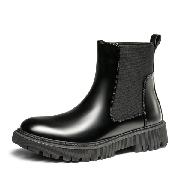 Men's Pull On Chelsea Boots - BLACK-PAT -  0