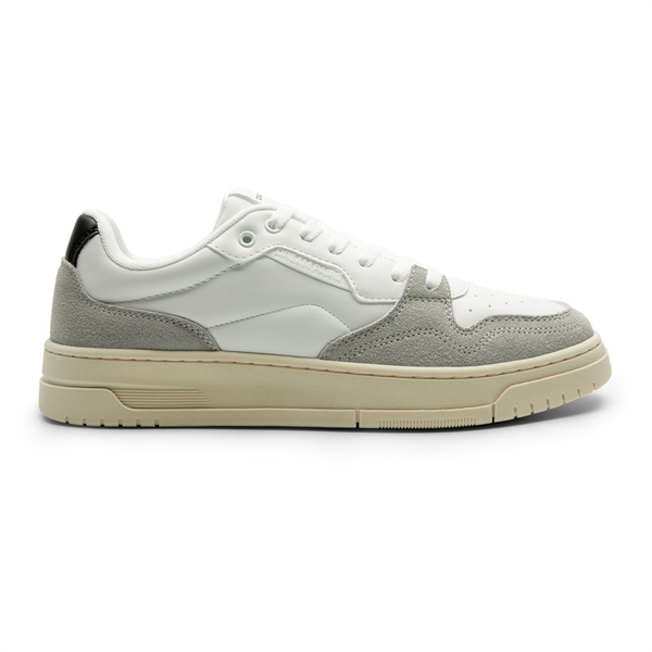 Men's Low-Top Fashion Sneakers - WHITE/GREY/BLACK - 1