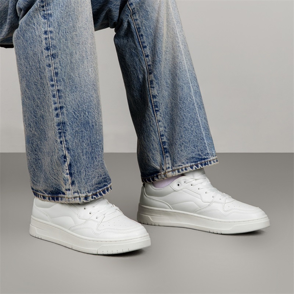 Men's Low-Top Fashion Sneakers - WHITE - 6