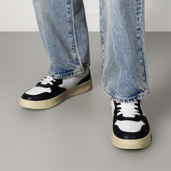 Men's Breathable Mesh Smart Casual Sneakers - BLACK/WHITE - 5