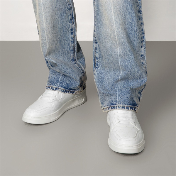 Men's Low-Top Fashion Sneakers - WHITE - 5
