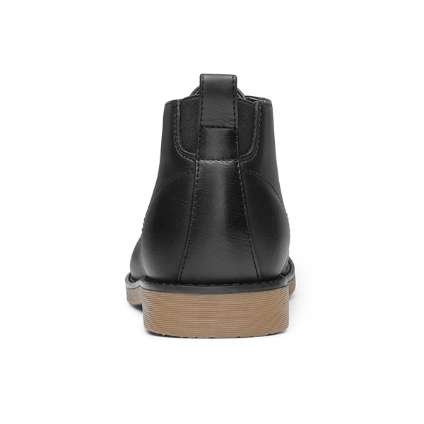 Men's Vegan Leather Dress Chukka Boots - BLACK - 4