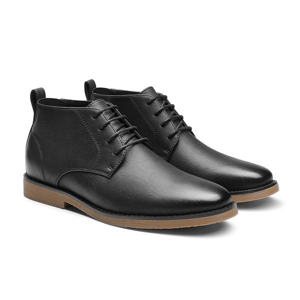 Men's Vegan Leather Dress Chukka Boots - BLACK - 2