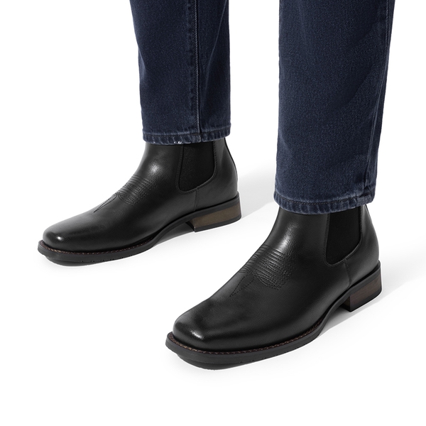 Men's Pull On Chelsea Boots - BLACK-PU - 5