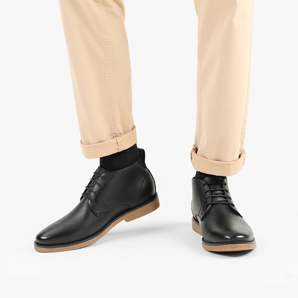 Men's Vegan Leather Dress Chukka Boots - BLACK - 8