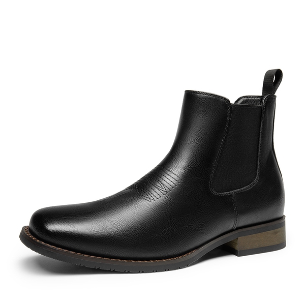 Men's Pull On Chelsea Boots - BLACK-PU -  0