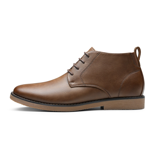 Men's Vegan Leather Dress Chukka Boots - BROWN - 1