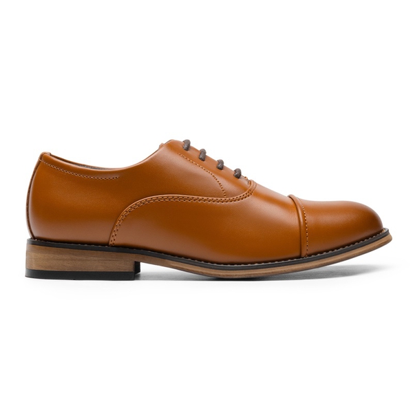 Boys' Cap-Toe Oxford Dress Shoes - BROWN - 5