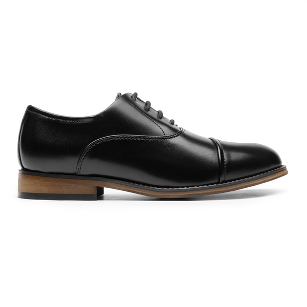 Boys' Cap-Toe Oxford Dress Shoes - BLACK - 5