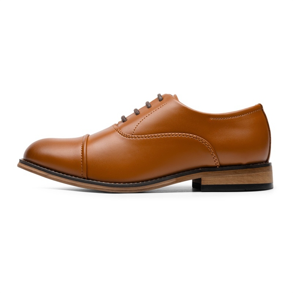 Boys' Cap-Toe Oxford Dress Shoes - BROWN - 1