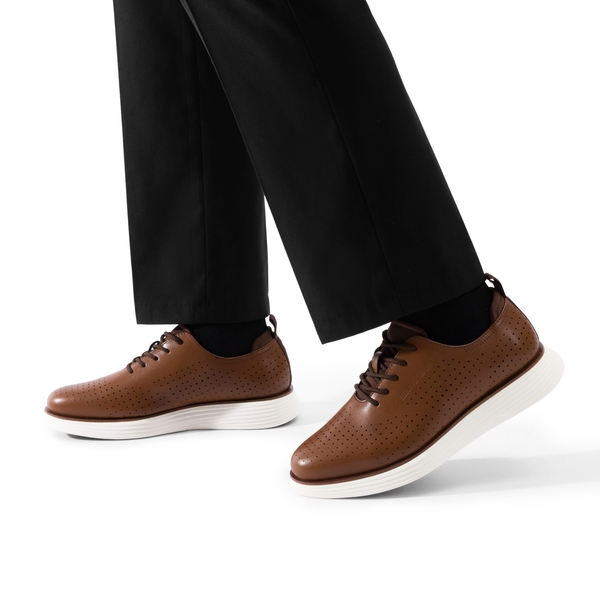 [MaxFlex SuiteCraft-] Men's Business Casual Oxford Sneakers - BROWN/WHITE - 5