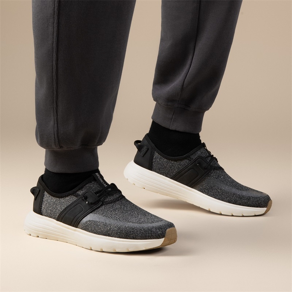 Knitted Slip-On Casual Loafers - BLACK - 5