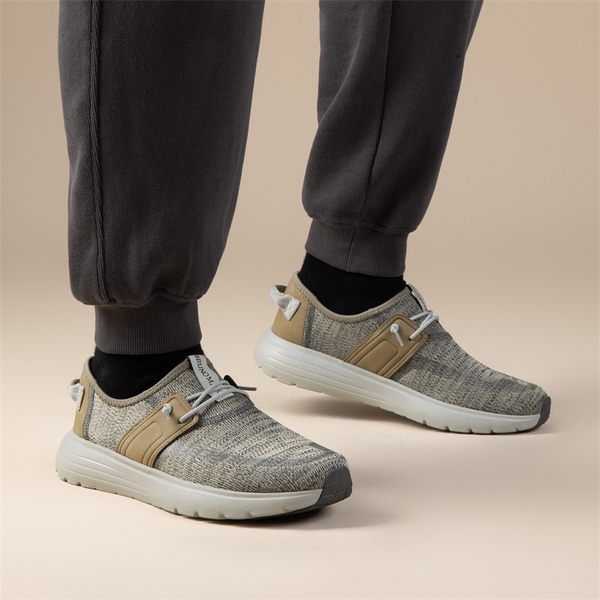 Knitted Slip-On Casual Loafers - FLORAL GREY - 5