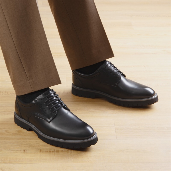 Men's Non-Slip Oxford Derby Shoes - BLACK - 5