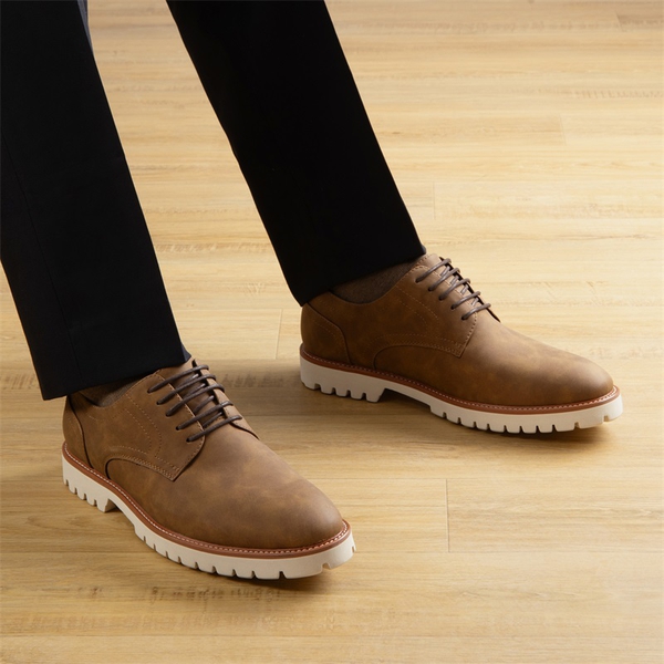 Men's Smart Suede Oxford Shoes - BROWN - 6