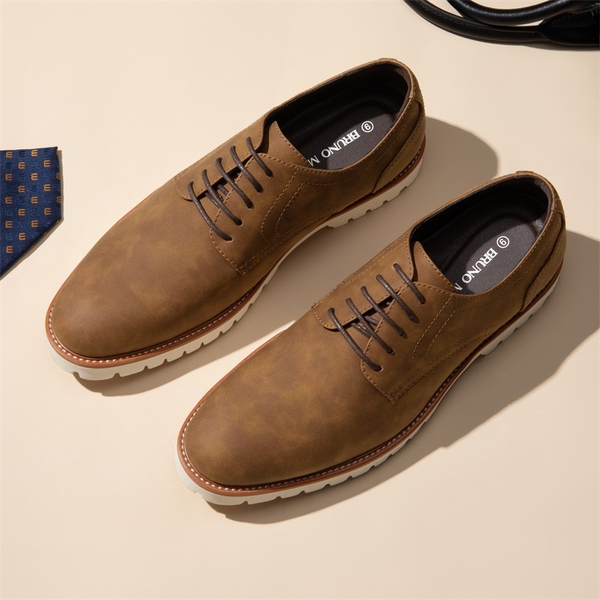 Men's Smart Suede Oxford Shoes - BROWN - 5