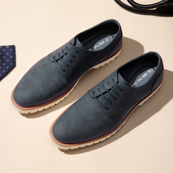 Men's Smart Suede Oxford Shoes - DARK BLUE - 5