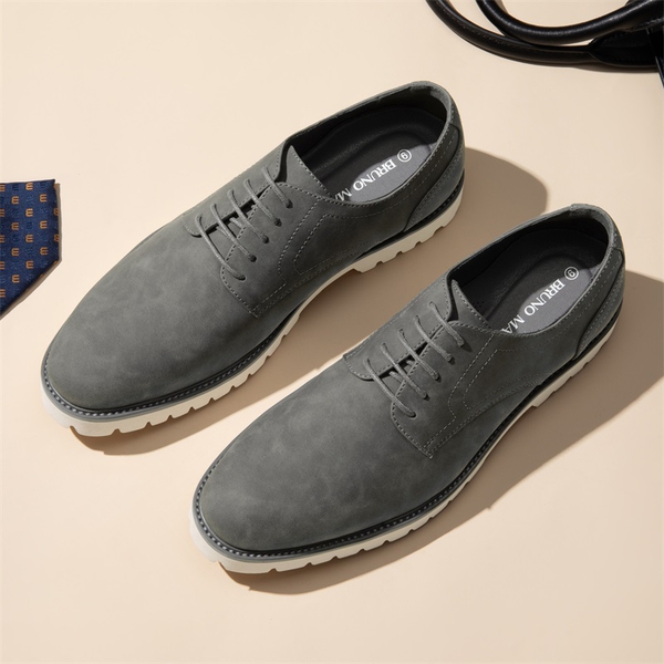 Men's Smart Suede Oxford Shoes - GREY - 5