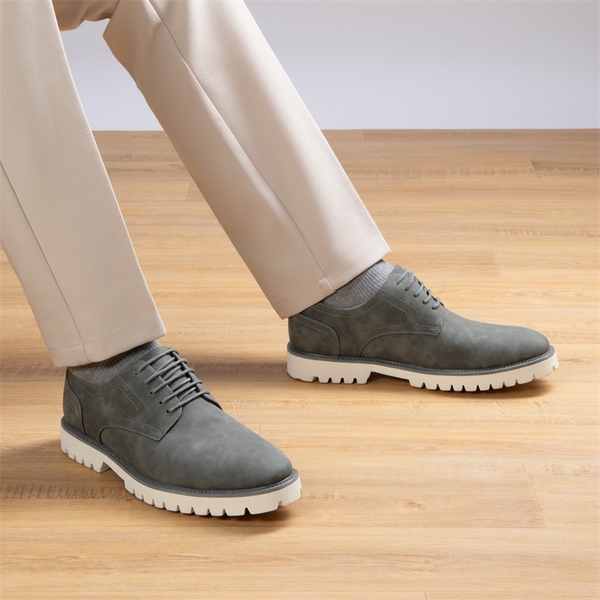 Men's Smart Suede Oxford Shoes - GREY - 6