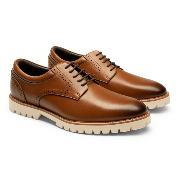 Men's Non-Slip Oxford Derby Shoes - BROWN - 2
