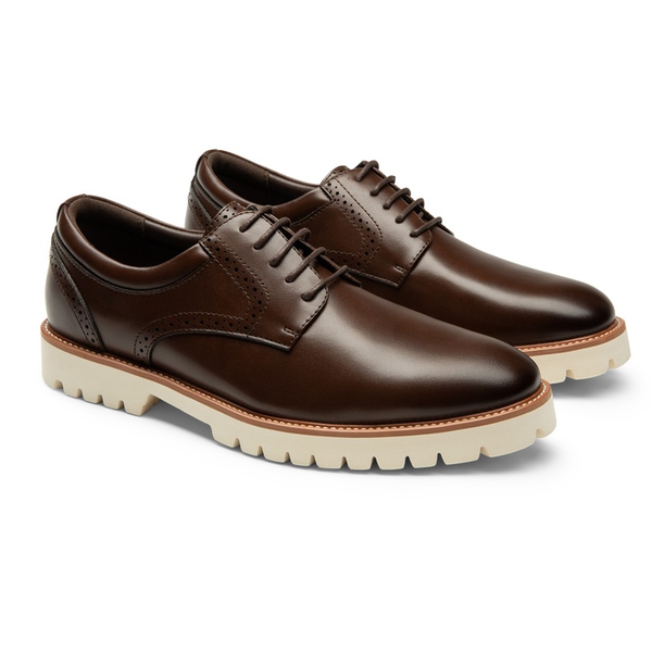Men's Non-Slip Oxford Derby Shoes - DARK BROWN - 2