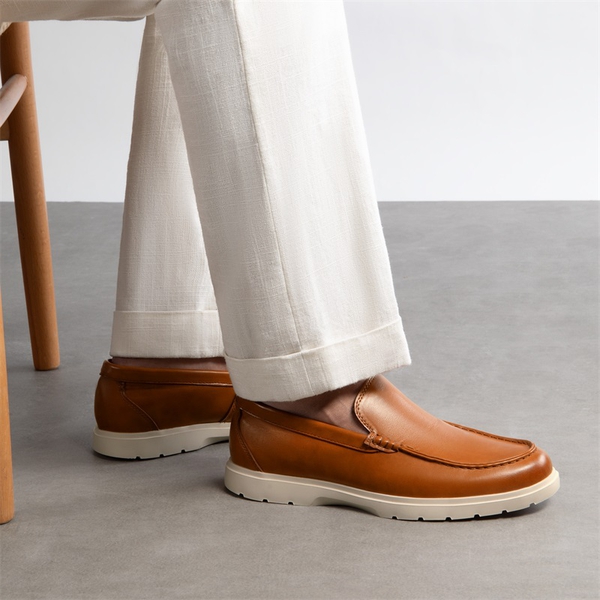 Men's Lightweight Slip-On Loafers - BROWN - 5