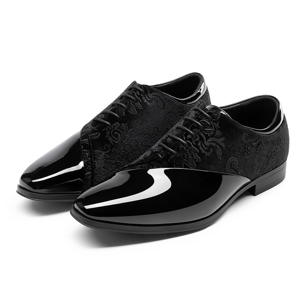 Men's Fashion Tuxedo Oxford Shoes - BLACK - 2