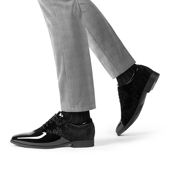 Men's Fashion Tuxedo Oxford Shoes - BLACK - 6