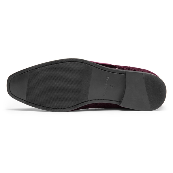 Men's Fashion Tuxedo Oxford Shoes - DARK RED - 3