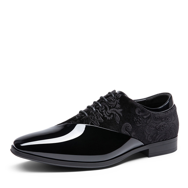 Men's Fashion Tuxedo Oxford Shoes - BLACK -  0