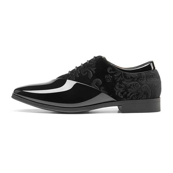 Men's Fashion Tuxedo Oxford Shoes - BLACK - 1