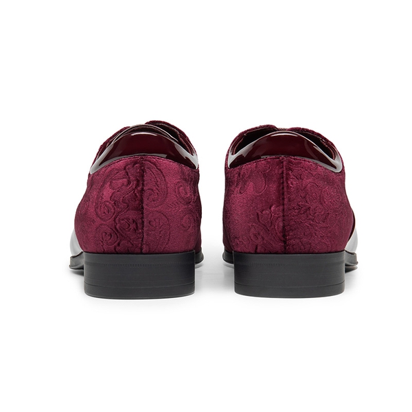 Men's Fashion Tuxedo Oxford Shoes - DARK RED - 4