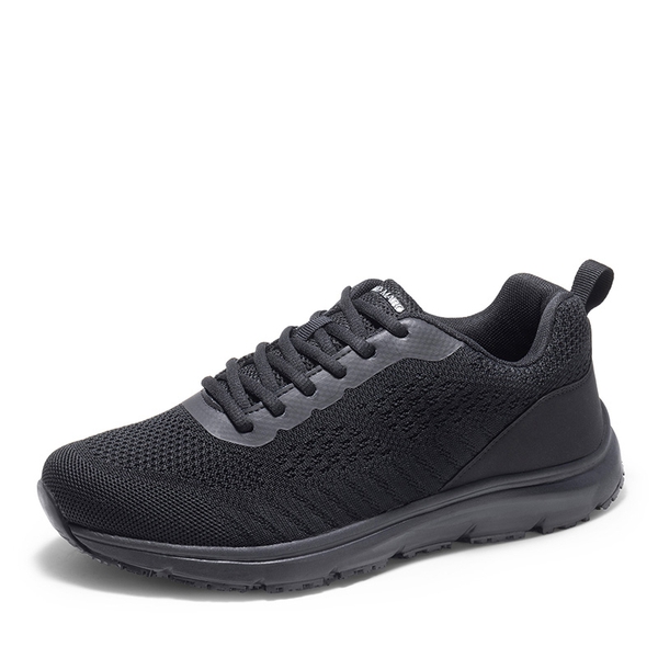 Men's Comfortable Knit Work Sneakers - BLACK -  0