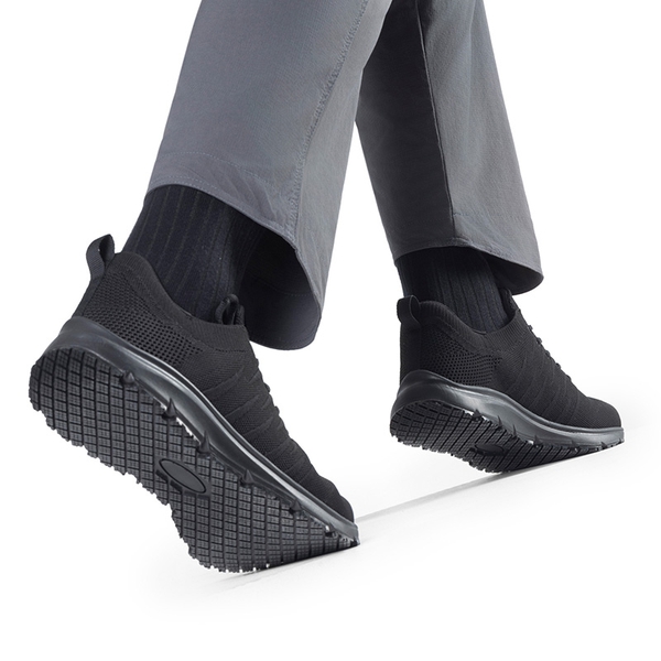 Men's Lightweight Non-Slip Work Shoes - BLACK - 6