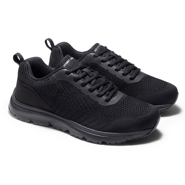 Men's Comfortable Knit Work Sneakers - BLACK - 2