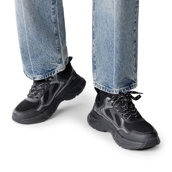 Men's Casual Retro Sneakers - ALL BLACK - 6