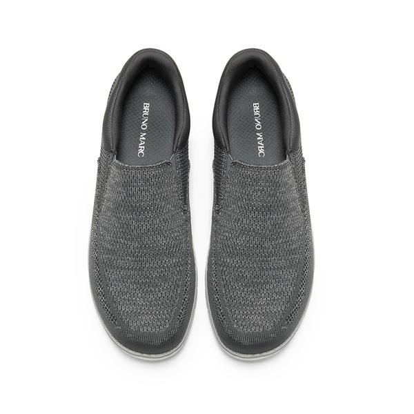 Men's Casual Slip-On Knit Loafers - DARK GREY - 2