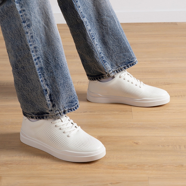 Men's Breathable Fashion Sneakers - WHITE - 6