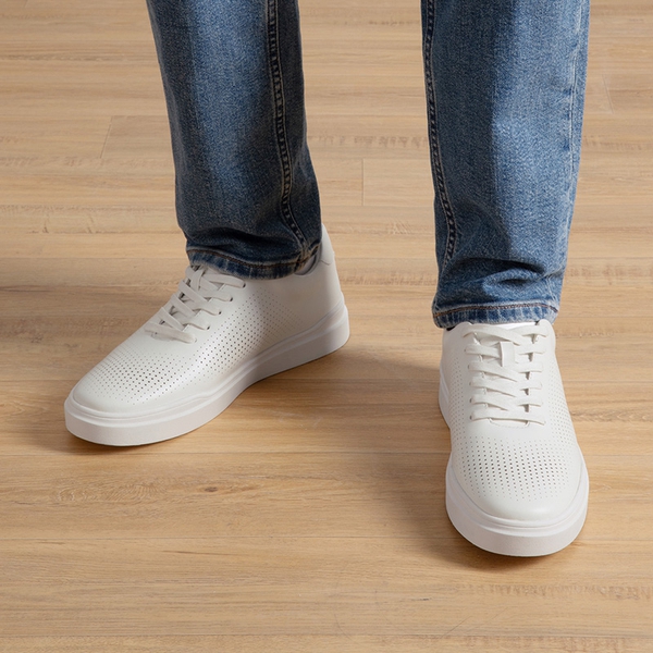 Men's Breathable Fashion Sneakers - WHITE - 7