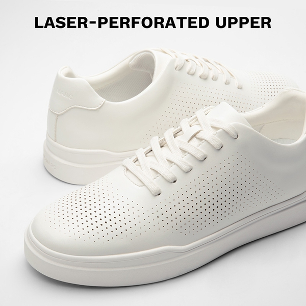 Men's Breathable Fashion Sneakers - WHITE - 5