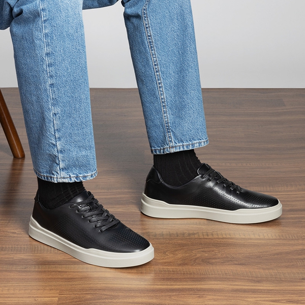 Men's Breathable Fashion Sneakers - BLACK - 6